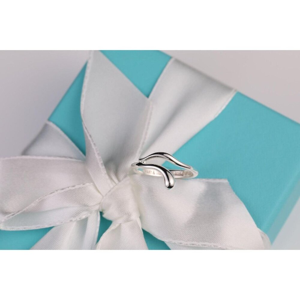 Tiffany & Co. Elsa Peretti Open Teardrop Snake Ring in Sterling Silver Size 6 - Picture 9 of 11
